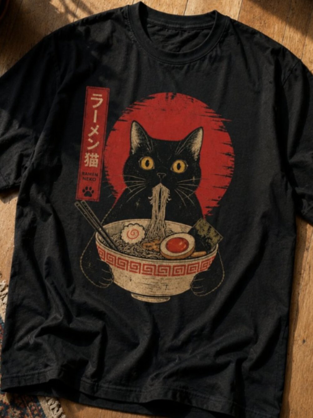 Ramen Neko Graphic T-Shirt | Japanese Streetwear Style Apparel